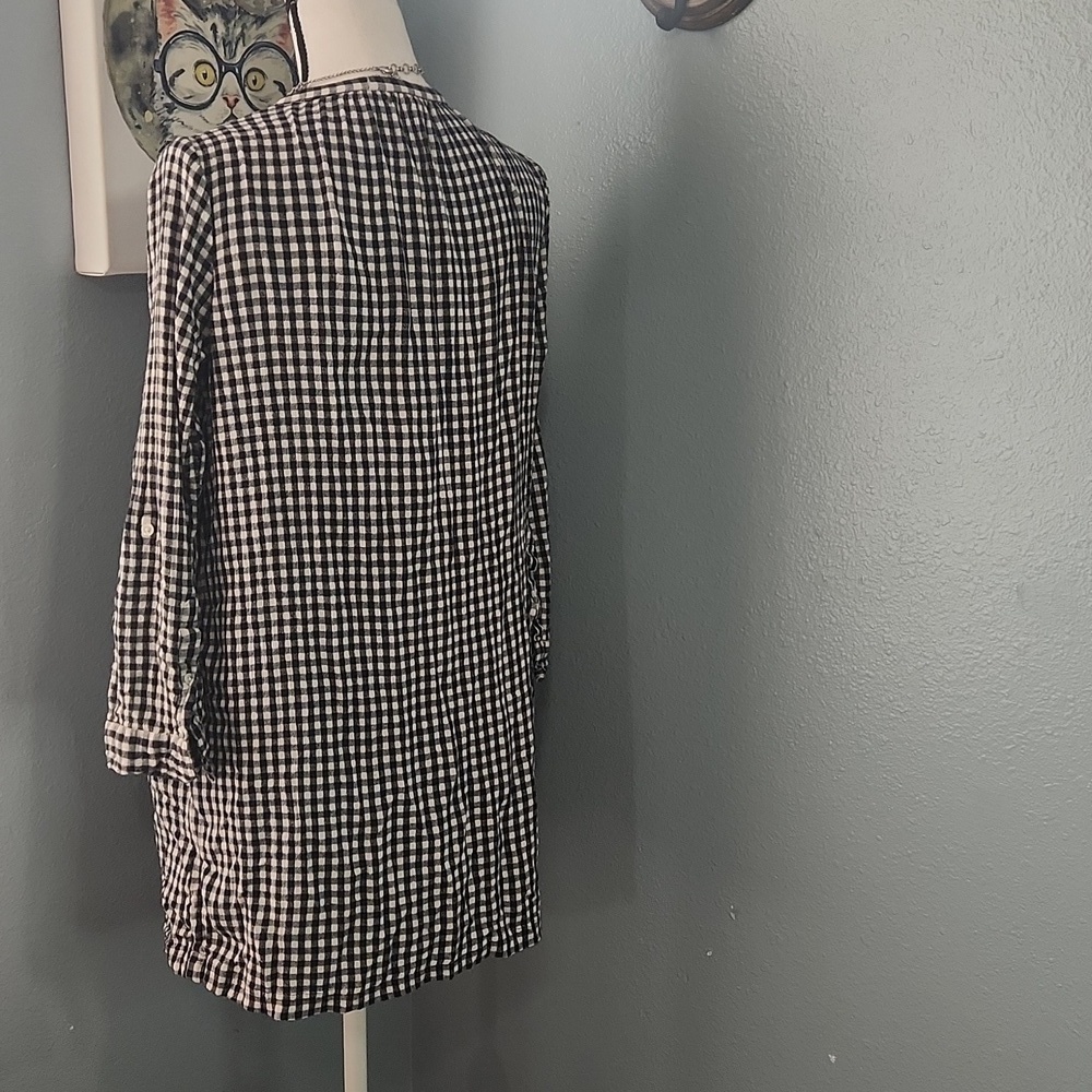 Joie White and Black Eguine Gingham Shirtdress - Picture 4 of 7